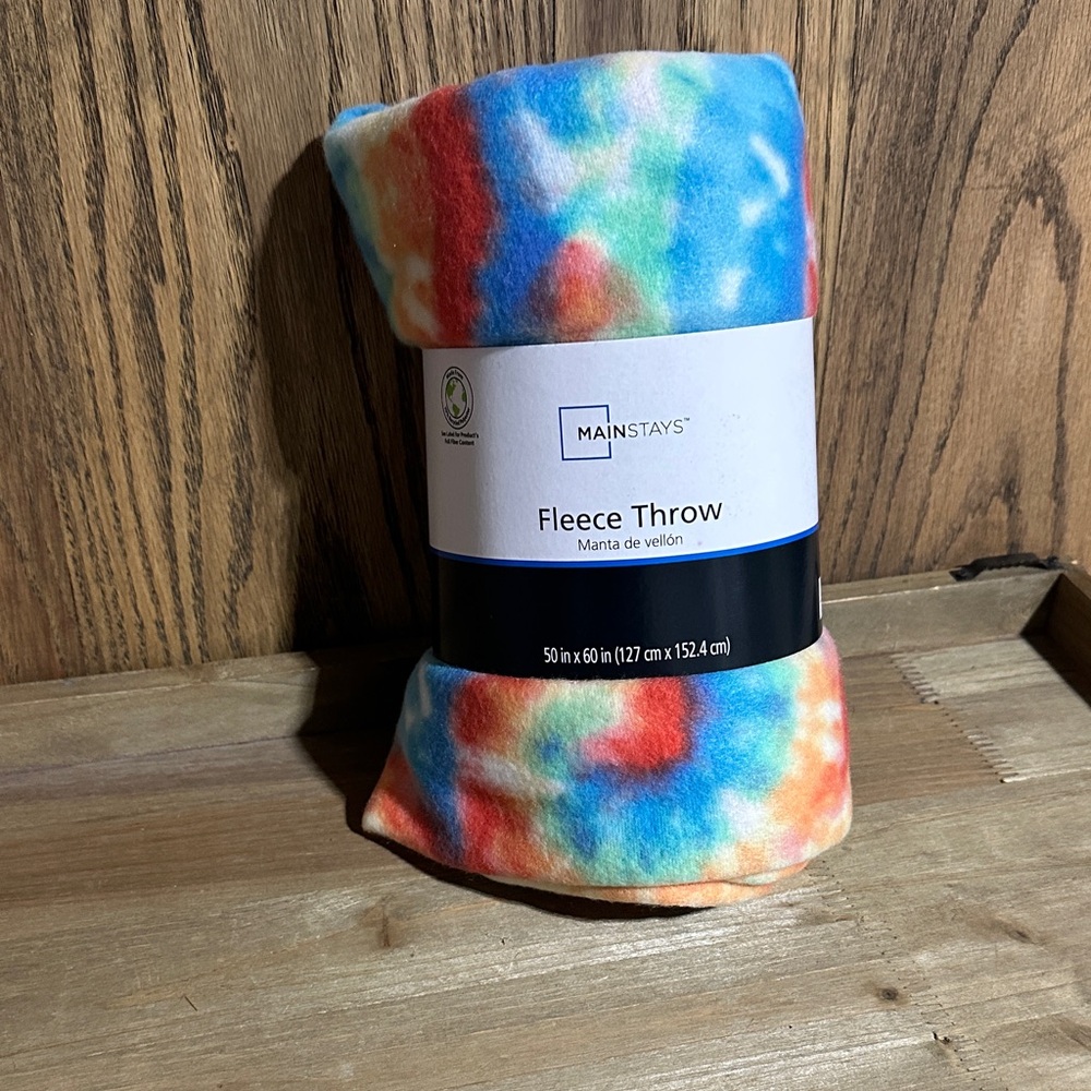 Mainstays Multicolor Tie Dye Fleece Throw 50x60